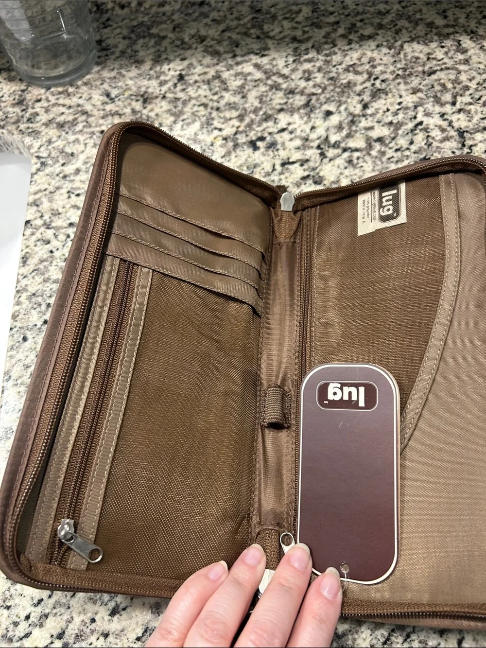 lug Quilted Travel Wallet - Brown